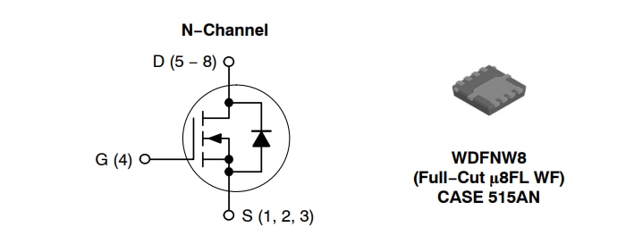 Applikations-Schaltungsdiagramm - onsemi NVTFWS002N04XM MOSFET